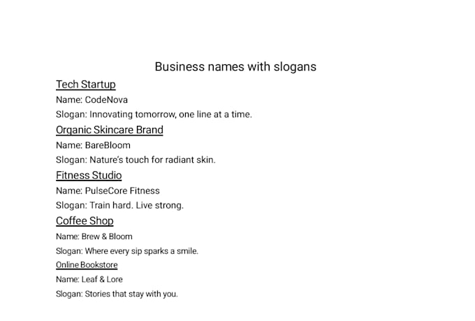 create elegant brand names and slogans that elevate your identity